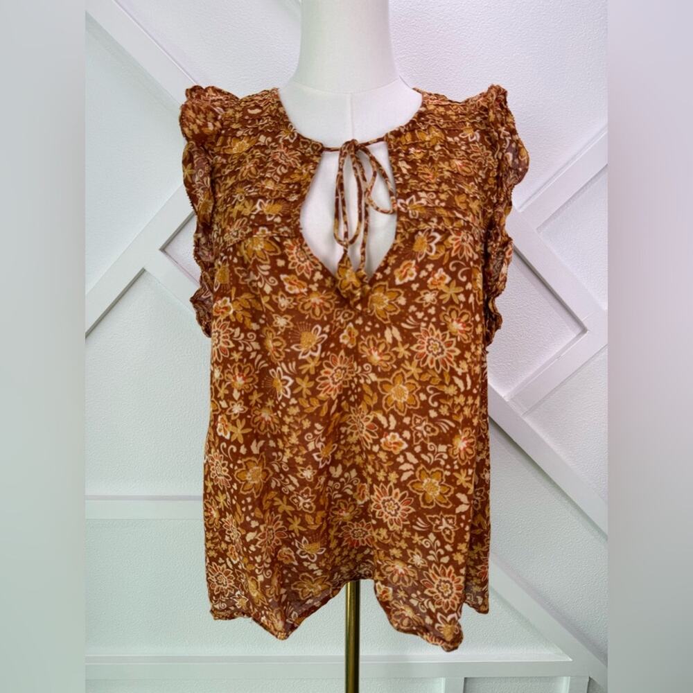 Evereve Sundry Sienna Floral Flutter Sleeve Swing Blouse Size 2 (Medium) - Picture 2 of 15